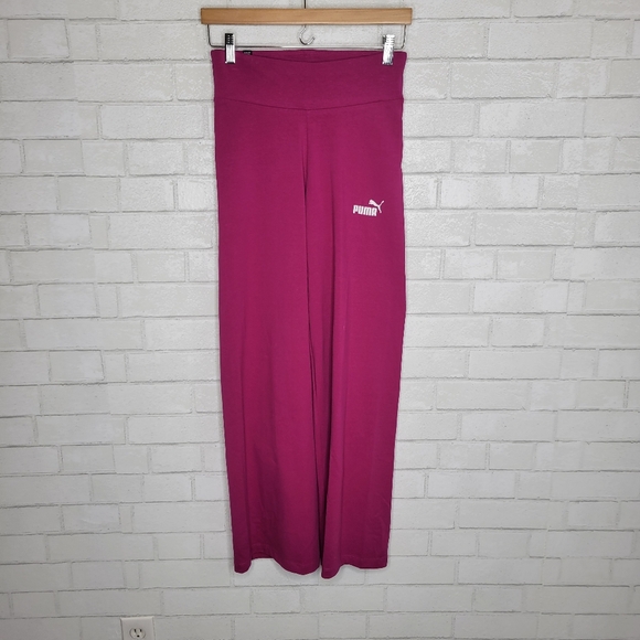 Puma Hot Magenta Stretchy Wide Bootcut Yoga Pants - Picture 1 of 7